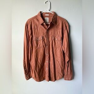 Fossil Men's Casual Button Down in Fall Orange